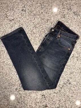 Levi's 501 Original Men's Straight Jeans in Dark Blue Denim